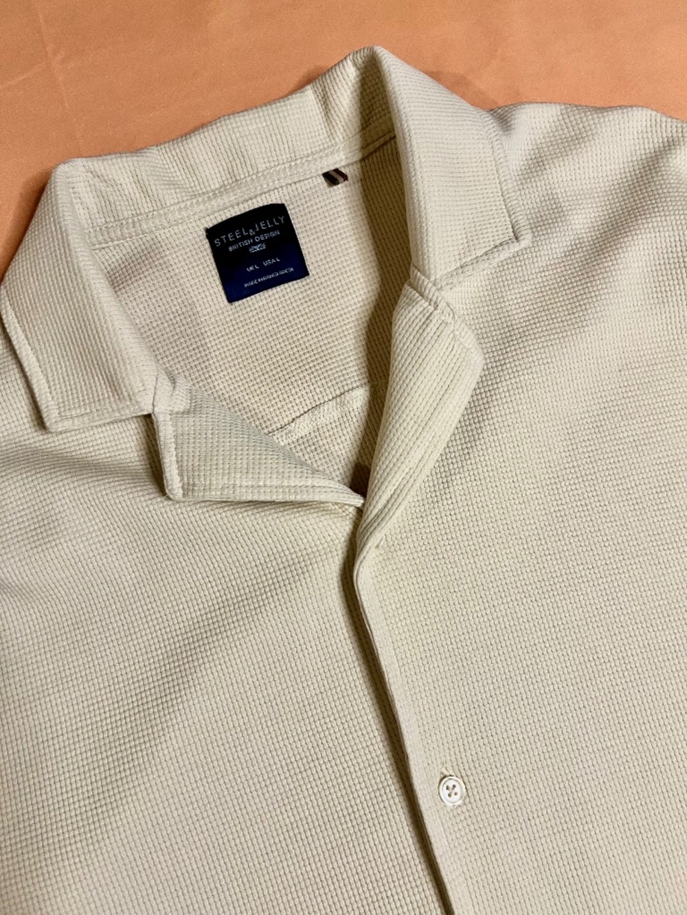 Steel and Jelly Waffle Cloth Men's Button Up